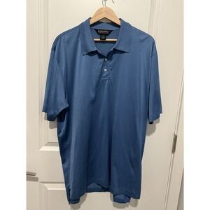 Brooks Brothers Men's Large Blue Performance Polo Shirt Size Large 100% Cotton